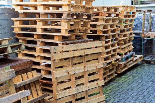 Large volume waste being measured for cubic yard pricing